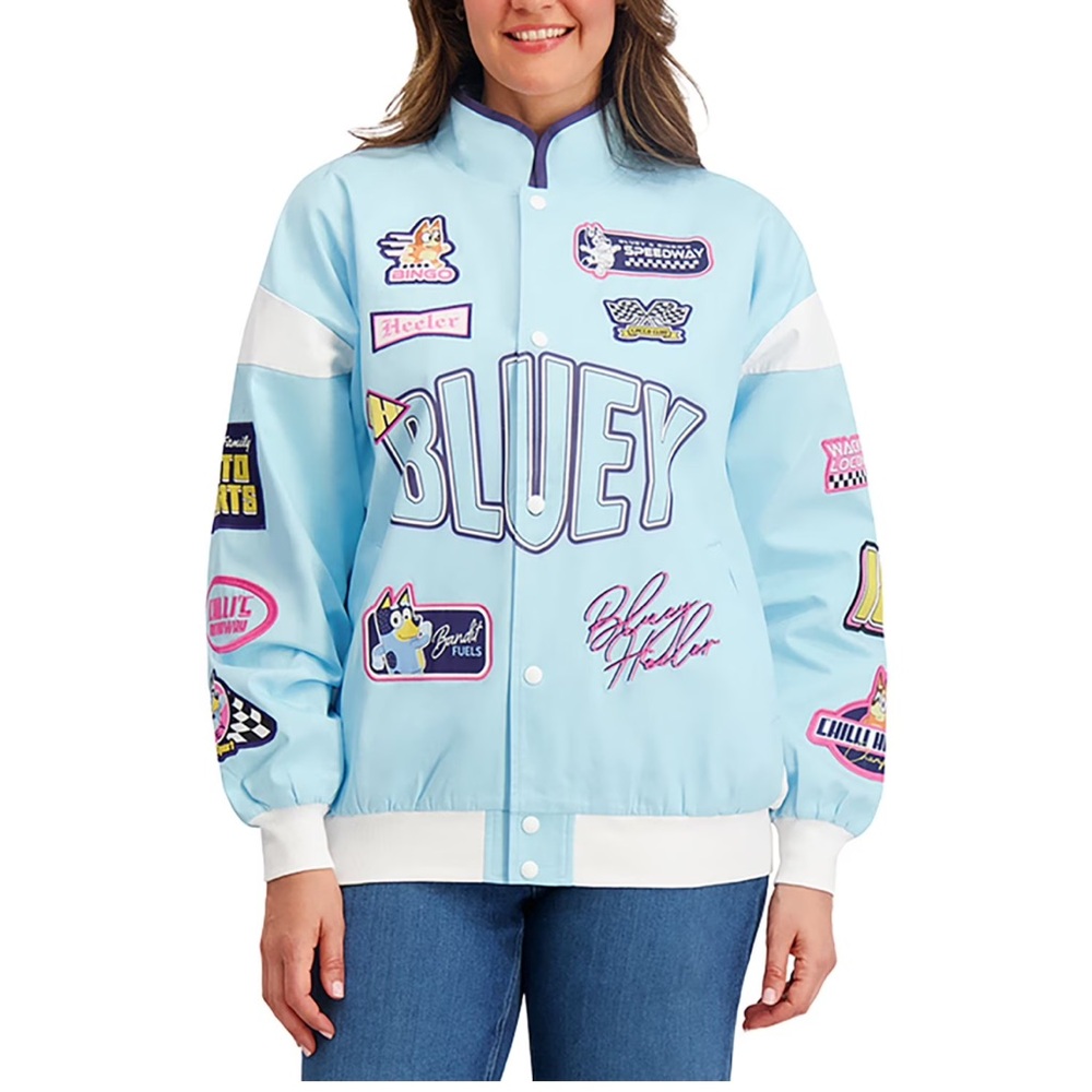 Women’s Bluey jacket new with Tag blue color, blue and bingo